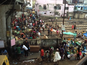 In Dimapur the market place is on the railway tracks that are in use!